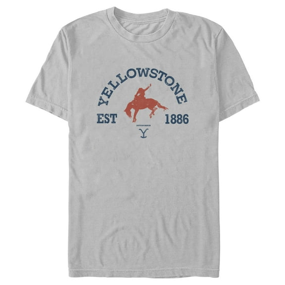 Men's Yellowstone Distressed Rider Silhouette Est. 1886 Graphic T-Shirt