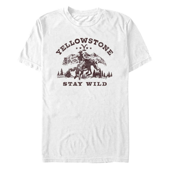 Men's Yellowstone Distressed Stay Wild  Graphic T-Shirt