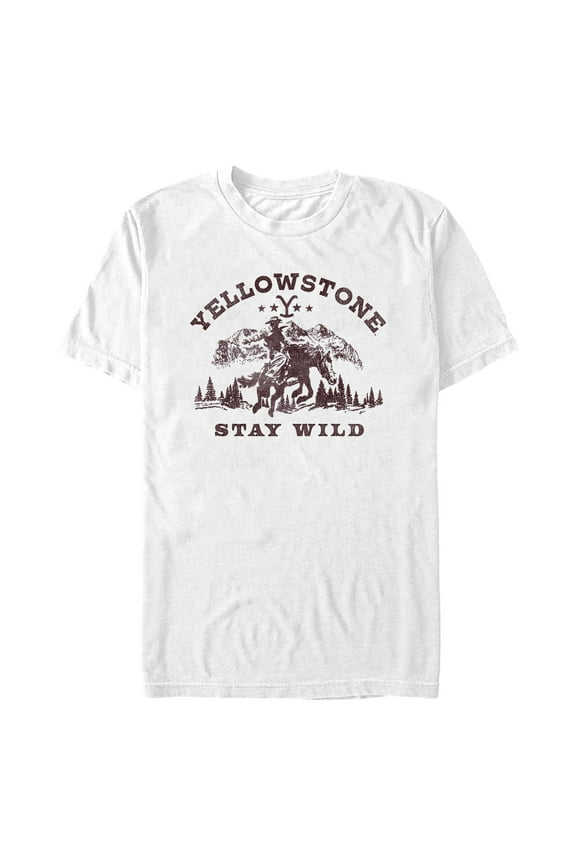 Men's Yellowstone Distressed Stay Wild Graphic T-Shirt
