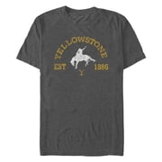 Mens Yellowstone Distressed White Rider Silhouette Est. 1886 Graphic T-Shirt
