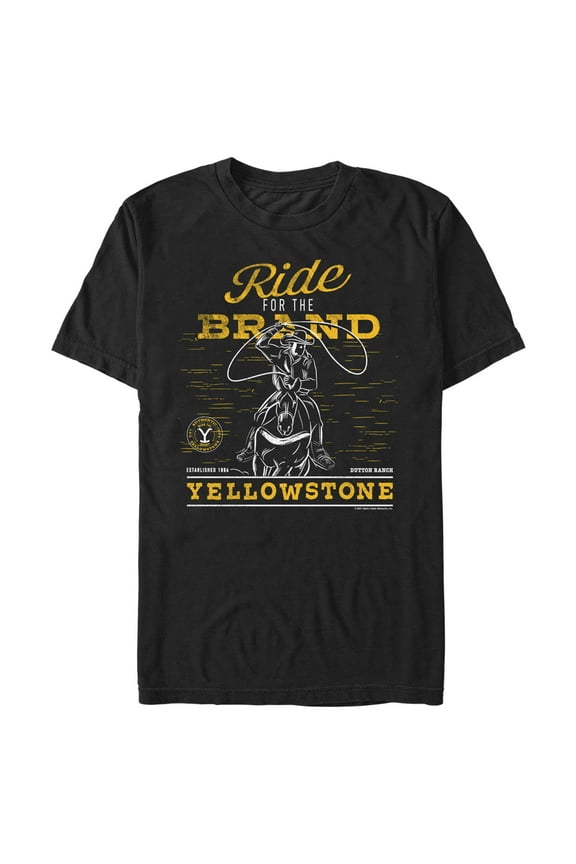 Men's Yellowstone Dutton Ranch Cowboy Ride For The Brand Graphic T-Shirt