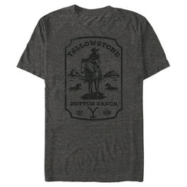 Men's Yellowstone White Dutton Ranch Brand Logo Graphic T-Shirt