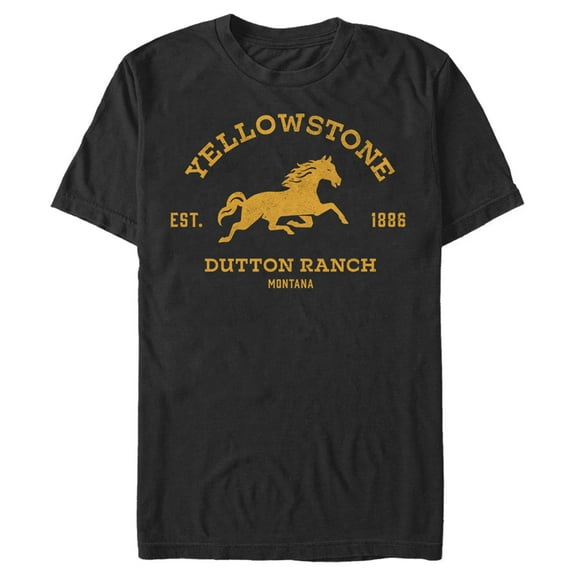 Men's Yellowstone Dutton Ranch Horse Logo Graphic T-Shirt