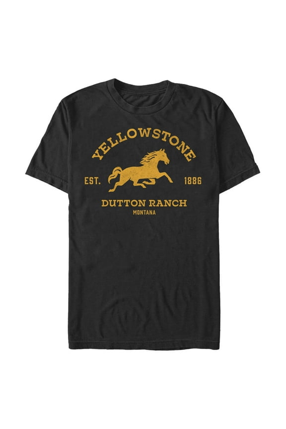 Men's Yellowstone Dutton Ranch Horse Logo  Graphic T-Shirt