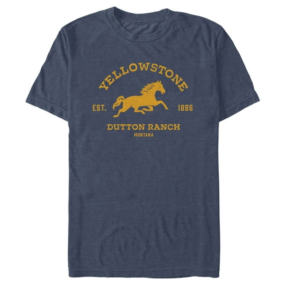 Men's Yellowstone Dutton Ranch Horse Logo Graphic T-Shirt