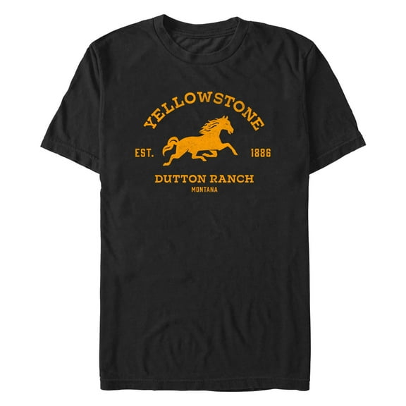 Men's Yellowstone Dutton Ranch Horse Logo  Graphic T-Shirt