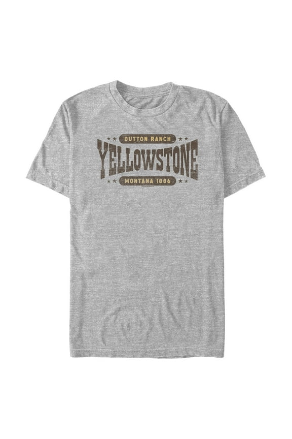 Men's Yellowstone Dutton Ranch Montana Est. 1886 Logo  Graphic T-Shirt