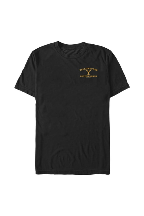 Men's Yellowstone Dutton Ranch Yellow Pocket Hit Graphic T-Shirt