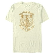Mens Yellowstone Protect The Land Angry Wolf Dutton Ranch Graphic T-Shirt