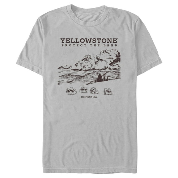 Men's Yellowstone Protect the Land Montana USA Graphic T-Shirt