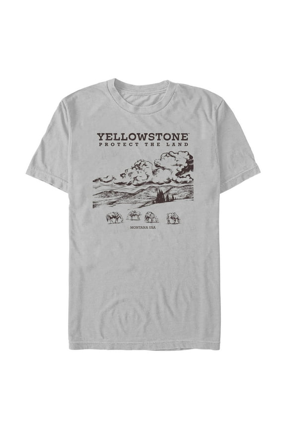 Men's Yellowstone Protect the Land Montana USA Graphic T-Shirt