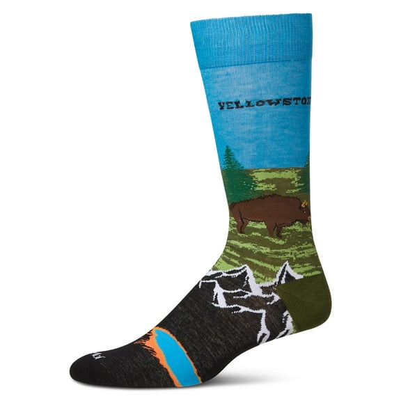 MeMoi Men's Yellowstone Rayon From Bamboo Crew Socks - Mens - Male, 10-13, Blue Topaz
