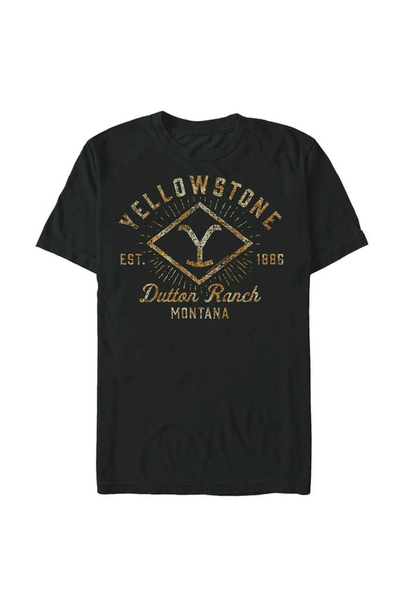 Men's Yellowstone Rusty Dutton Ranch Brand Logo Est 1886 Graphic T-Shirt