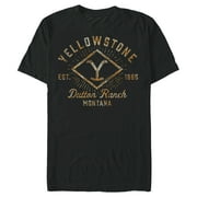 Men's Yellowstone Rusty Dutton Ranch Brand Logo Est 1886  Graphic Tee Black X Large