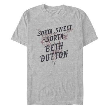 Men's Yellowstone Sorta Sweet Sorta Beth Dutton Cow Skull  Graphic T-Shirt