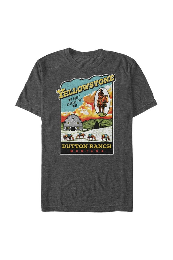 Men's Yellowstone We Don't Choose the Way Retro Poster Graphic T-Shirt