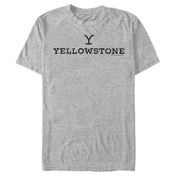 Men's Yellowstone White Dutton Ranch Brand Logo Graphic T-Shirt