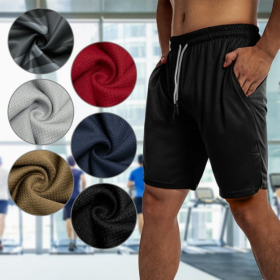 Men's Yoga Shorts - Running Shorts with Pockets Quick Dry Gym Workout Shorts