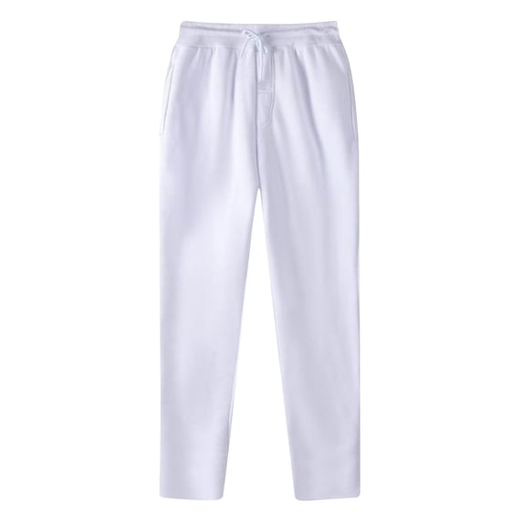 Men's Yoga Sweatpants Solid Color Straight Leg Athletic Lounge Pants Casual loose Pants With side Pockets For Men (S, White)