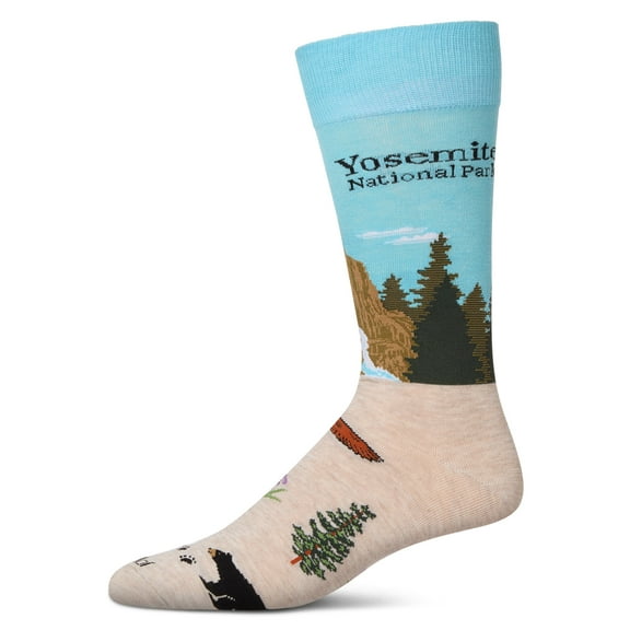 MeMoi Men's Yosemite Rayon From Bamboo Crew Socks - Mens - Male, 10-13, Ivory Heather
