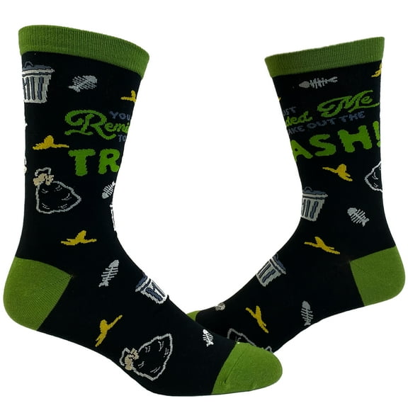 Men's You Just Reminded Me to Take Out The Trash Socks Funny Sarcastic Garbage Graphic Footwear