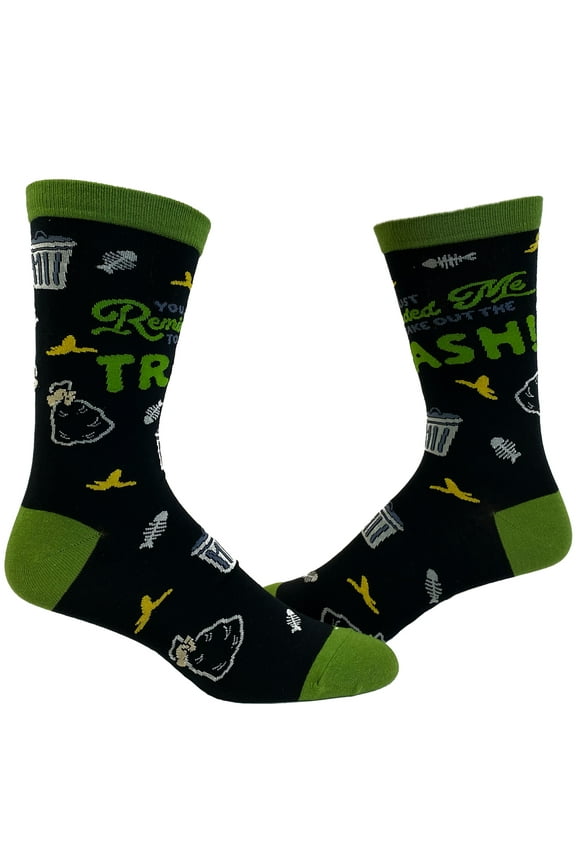 Men's You Just Reminded Me to Take Out The Trash Socks Funny Sarcastic Garbage Graphic Footwear