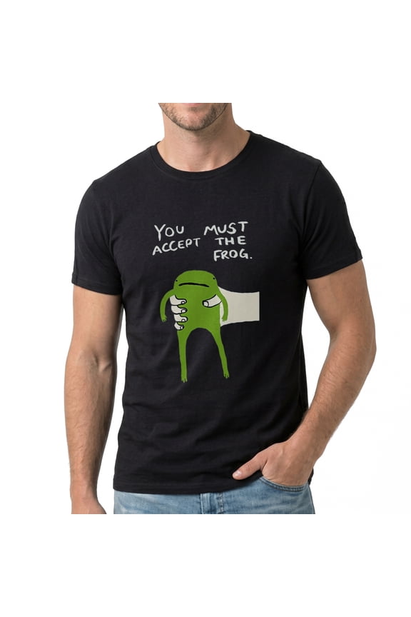 Men's You Must Accept The Frog Graphic T-Shirt, Premium Cotton Short Sleeve Crew Neck Tee