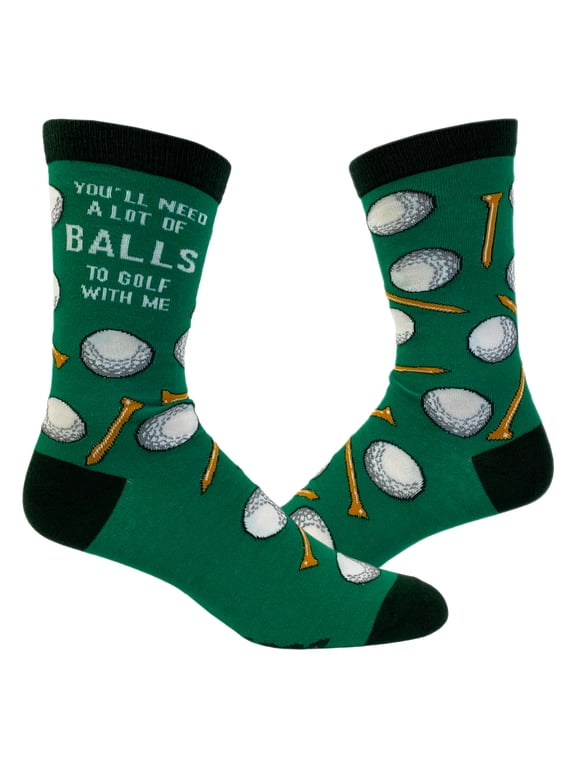 Men's You'll Need A Lot Of Balls to Golf With Me Socks Funny Fathers Day Golfing Footwear