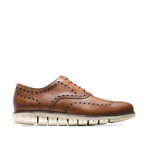 Cole Haan Men's Zerogrand Wingtip Oxford in British Tan Leather, 7 US