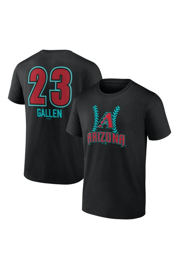 Men's Zac Gallen Black Arizona Diamondbacks Name & Number Fastball T-Shirt