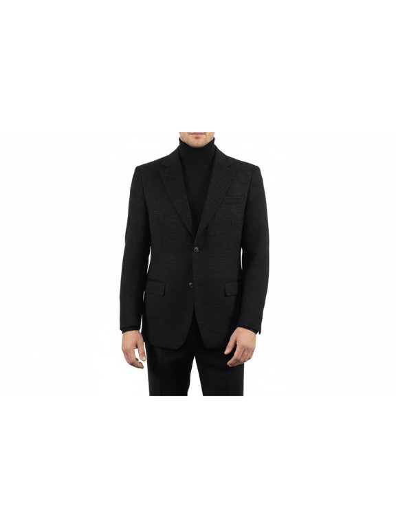 Men's Zacchi Sport Coat Patch Elbow Chenille Velveteen Bryan Black 74520