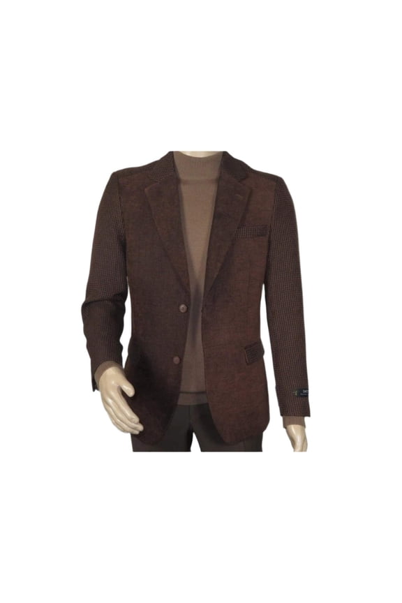 Men's Zacchi Sport Coat Patch Elbow Chenille Velveteen Bryan Cognac 74527