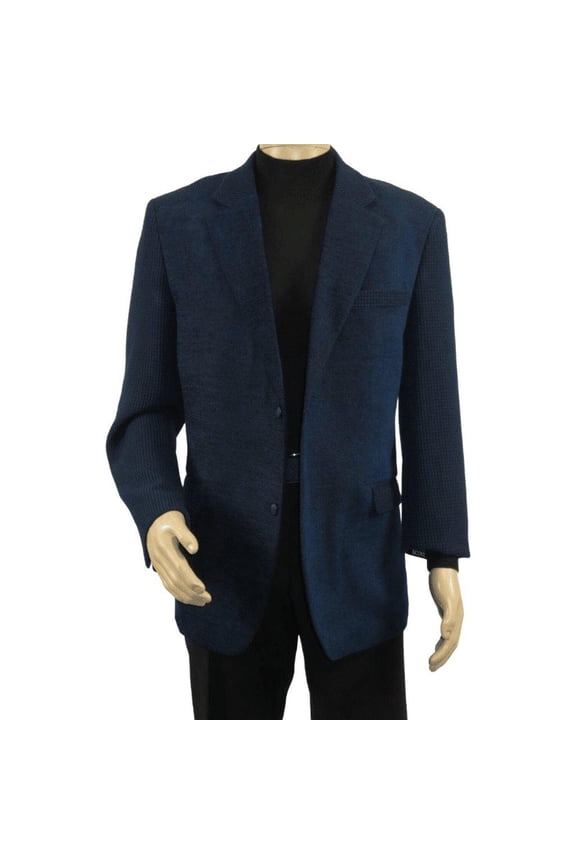 Men's Zacchi Sport Coat Patch Elbow Chenille Velveteen Bryan Navy 74521