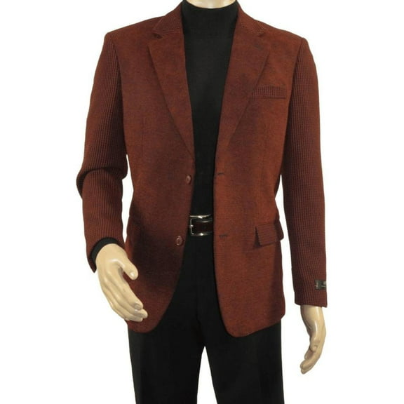Men's Zacchi Sport Coat Patch Elbow Chenille Velveteen Bryan Rust 74529
