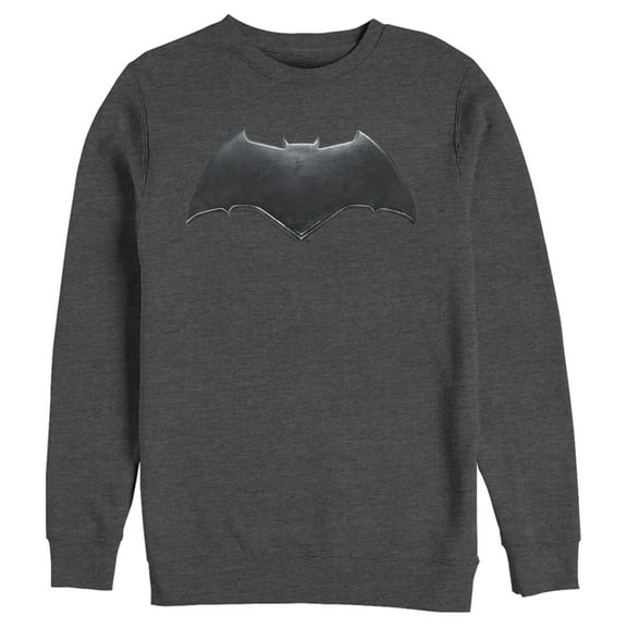 Men's Zack Snyder Justice League Batman Logo Sweatshirt Charcoal Heather Medium