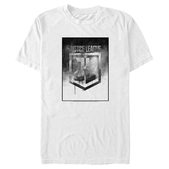 Men's Zack Snyder Justice League Boxed Badge Logo Graphic Tee White Small