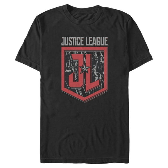 Men's Zack Snyder Justice League Character Shield Graphic Tee Black Large