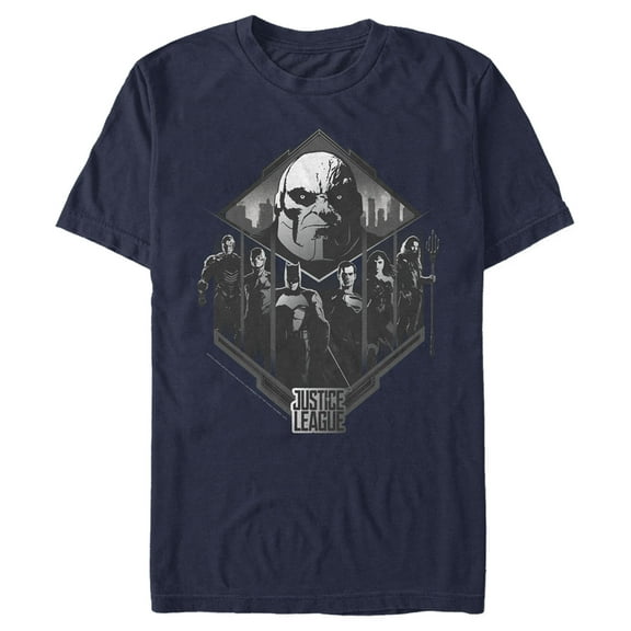 Men's Zack Snyder Justice League Darkseid Group Shot  Graphic Tee Navy Blue X Large