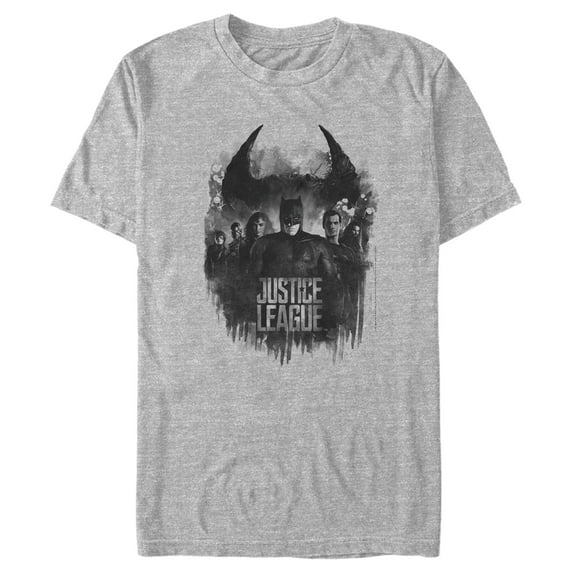Men's Zack Snyder Justice League Watercolor Group Shot Graphic Tee Athletic Heather Small