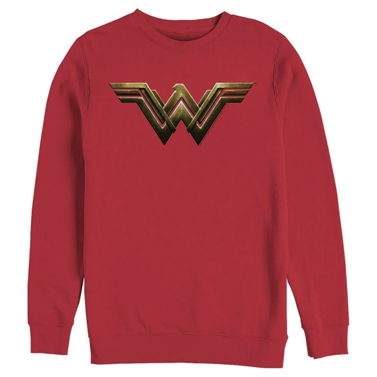 Men's Zack Snyder Justice League Wonder Woman Logo Sweatshirt Red X Large 