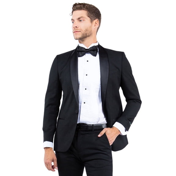 Men's Zegarie Suits Modern Fit Shawl Lapel Tuxedo Jacket Black Size 42 Long