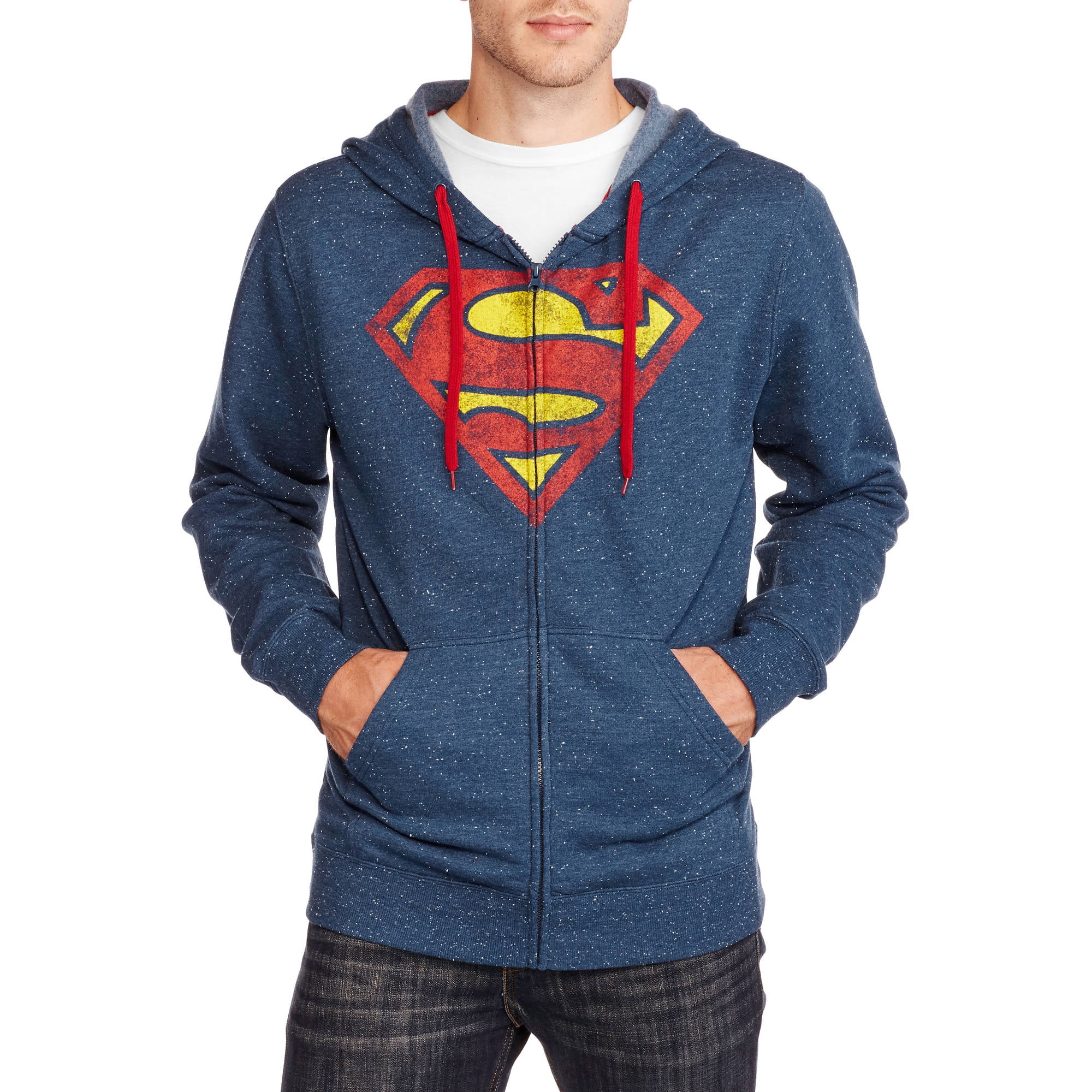 Men s Zip Front Fleece Hoodie Walmart