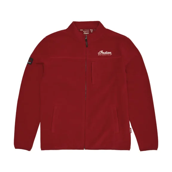 Men's Zip Thru Fleece Top, Red