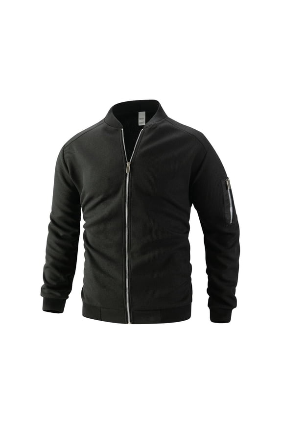 Men's Zip-Up Barn Coat, Fleece-Lined with Pattern & Windbreaker Pockets