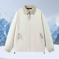 thumbnail image 1 of Men’s Zip Up Bomber Jacket Casual Windbreaker Sport Varsity Jacket Beige XXXL, 1 of 4