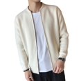 thumbnail image 1 of Men's Zip Up Cardigan Sweater Slim Fit Casual Full Zipper Sweaters Color XXL, 1 of 7