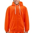 thumbnail image 1 of Men's Zip Up Drawstring Fleece Lined Athletic Sport Fitness Gym Sweater Hoodie (Orange, 4XL), 1 of 2
