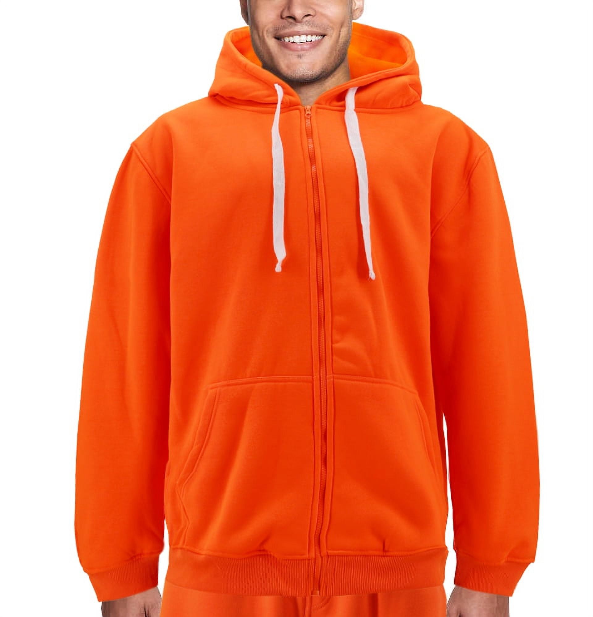 Men's Zip Up Drawstring Fleece Lined Athletic Sport Fitness Gym