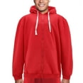 thumbnail image 1 of Men's Zip Up Drawstring Fleece Lined Athletic Sport Fitness Gym Sweater Hoodie (Red, 4XL), 1 of 2