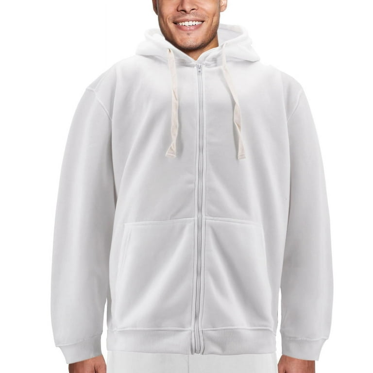 Fleece Pullover - White Fleece-Lined Sweatshirt